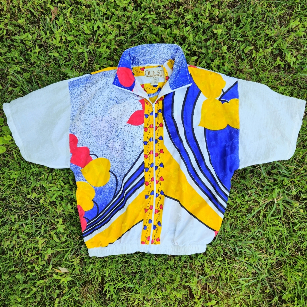 Retro 90s Zip-Up Shirt Size L